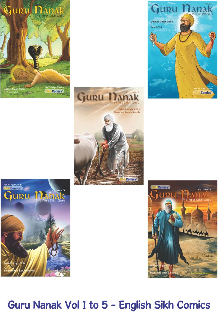 Guru Nanak — The First Sikh Guru: Complete Five-Volume Set English Graphic Novel Series | Sikh Comics