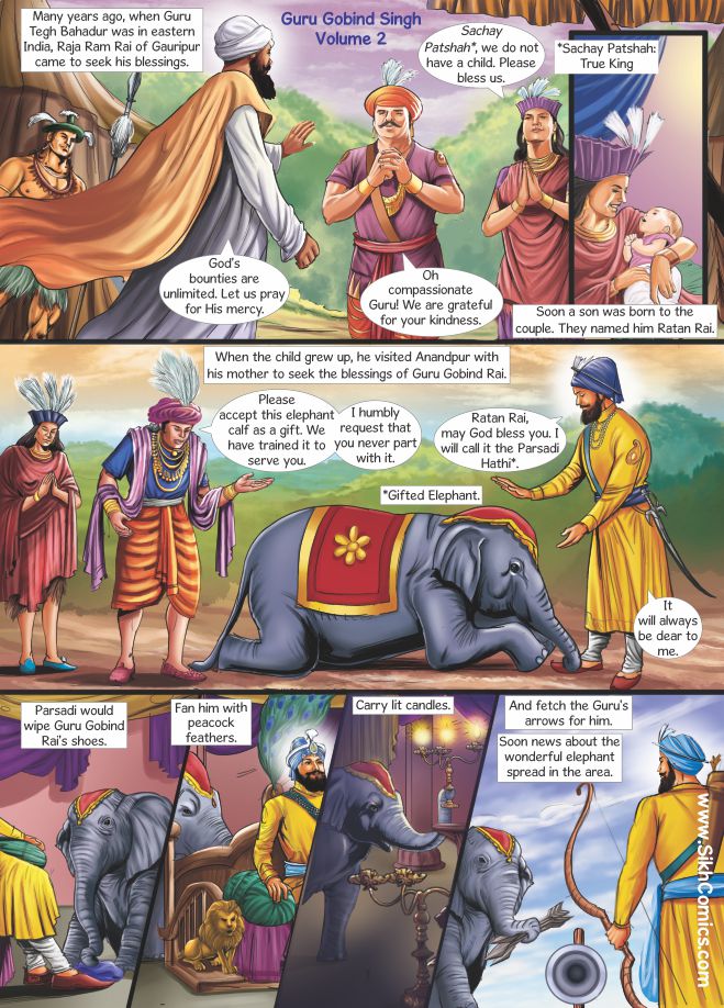 Guru Gobind Singh receiving the Raja of Assam.