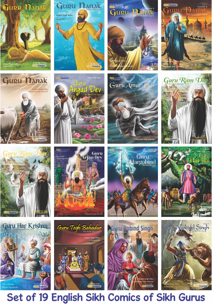 Complete Set - Sikh Gurus - Nineteen Books (English Graphic Novels)