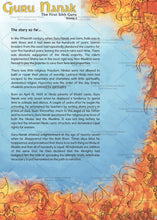 Load image into Gallery viewer, Guru nanak sikh comics volume 2 page illustrating conditions during his time with text explaining his journey from birth to enlightenment.
