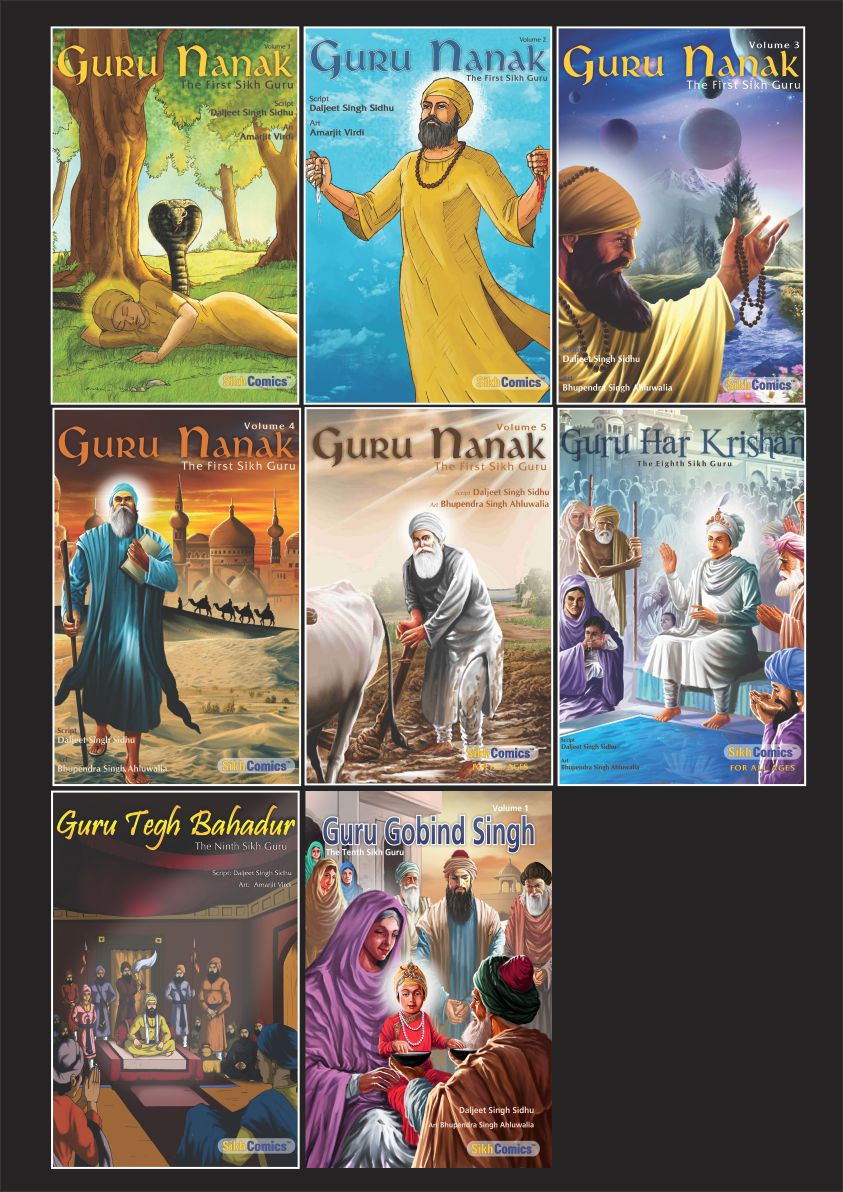 Complete Set - Sikh Gurus - Nineteen Books (English Graphic Novels)